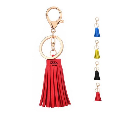 Leather Tassel Keychain