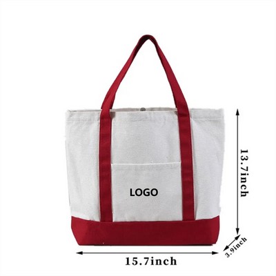 Canvas Tote Bag with Pocket