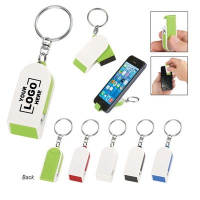 Phone Stand And Screen Cleaner Combo Key Chain