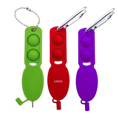 Push Pop Fidget Pen with Carabiner