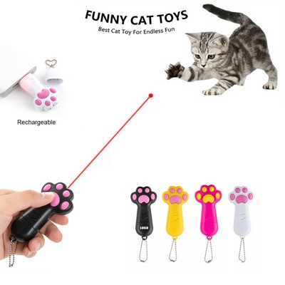 USB Rechargeable Paw Shaped Cat Laser Pointer Pet Toy