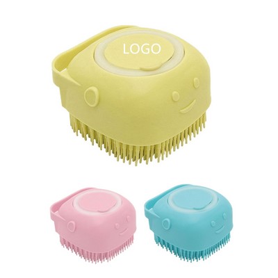 Pet Silicone Bath Brush Comb With Soap Dispenser