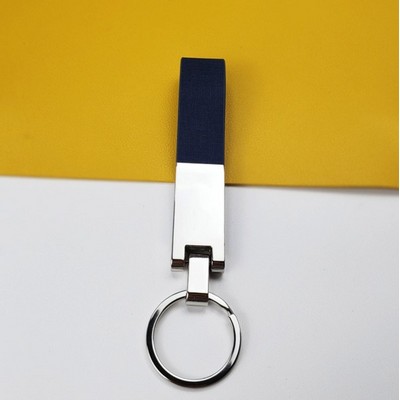 Metal Leather Keychain-Ring