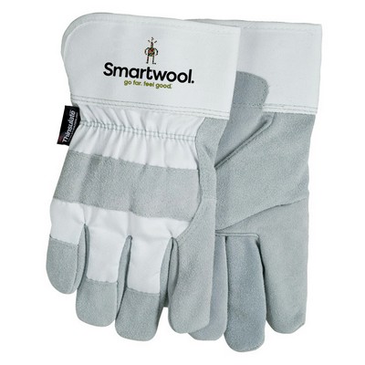 Waterproof White Suede Cowhide Leather Gloves with Oversized DTF