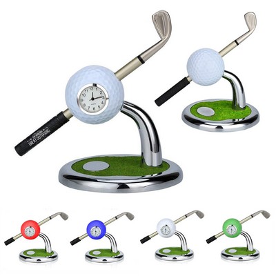 Golf Ball Pen Holder w/ Clock