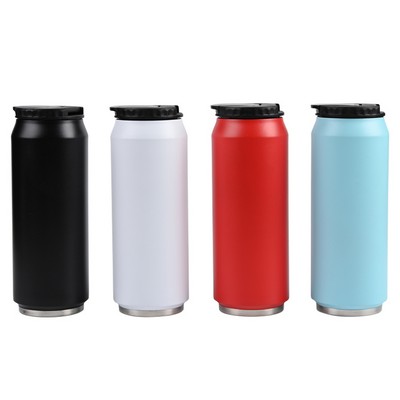 17 Oz. Double Walled Vacuum Insulated Stainless Steel Tumbler w/ Screw-on Cap