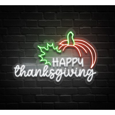 Happy Thanksgiving Pumpkin Neon Sign