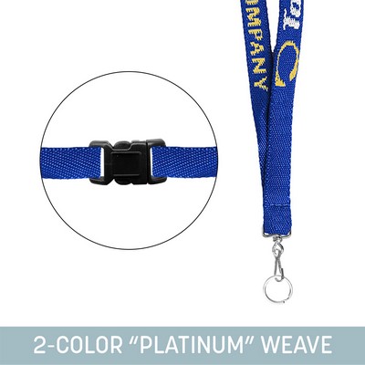 1/2" Woven Lanyard w/ Swivel Snap & Split Ring & Breakaway - "Platinum" Weave