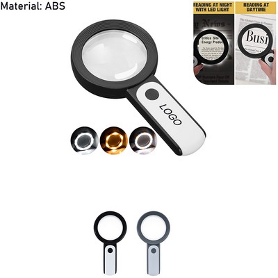 2-in-1 ABS Portable 30X Magnifying Glass w/Adjustable LED Light