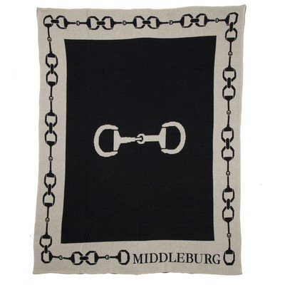 Snaffle Bit Border Personalized Throw Blanket