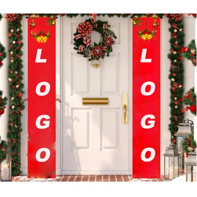 Custom Digital Full Color Imprint Christmas Couplet Holiday Decorations Door Banner 12" X 70"