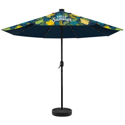 9' Patio Umbrella With Solar LED Lights