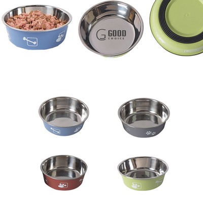 Pet Double Layer Stainless Steel Food Bowl