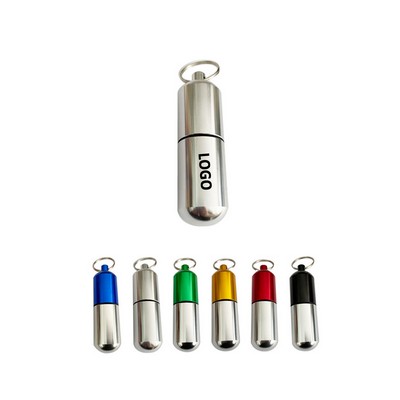 Portable Pill Case Bottle With Keychain