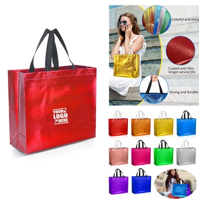 Luxury Shiny Metallic Laminated Non-Woven Gift Tote