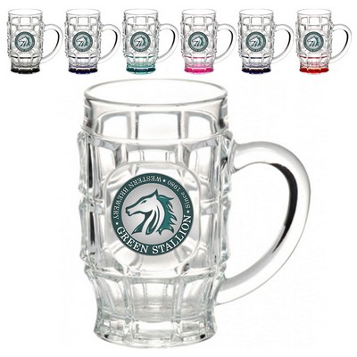 Dimpled Glass Beer Mugs 17.75 oz