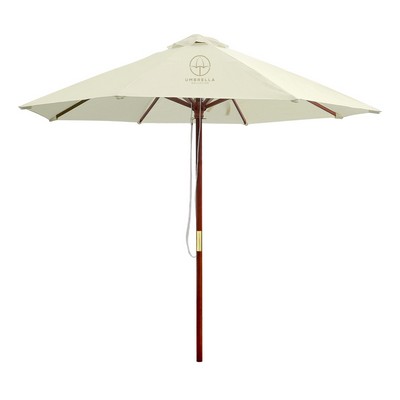 9' Wood Patio Custom Umbrella