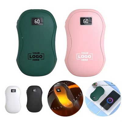 USB Rechargeable Hand Warmer with LED Display and Adjustable Heat Settings