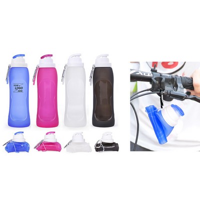 17oz Collapsible Silicone Sports Water Bottle