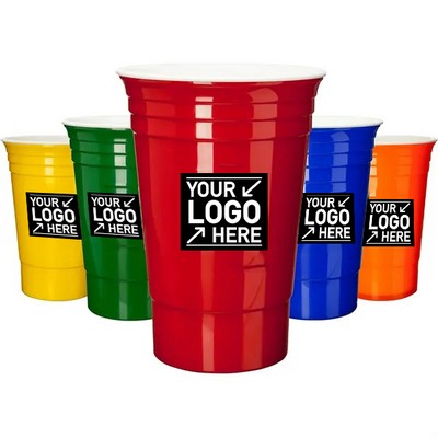 16oz Durable Disposable Plastic Cups for Everyday & Party Use