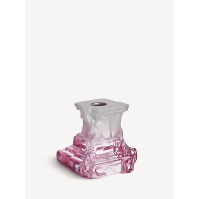 Kosta Boda Rocky Baroque Candlestick Spicy Rose Small