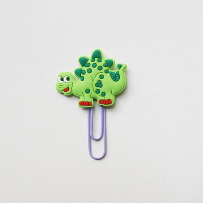 Custom Shaped Dinosaur Paper Clip Paper Clasp PVC Paperclip Cute Bookmark