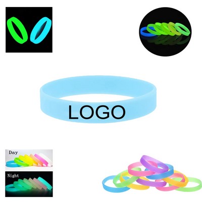 Custom Luminous Glow-In-The-Dark Silicone Bracelets Wristbands