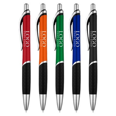 Rubber sleeve ballpoint pen click plastic pen