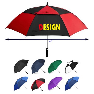 58 Inches Automatic Open Golf Umbrella Oversize Double Canopy Vented Windproof Waterproof Umbrella