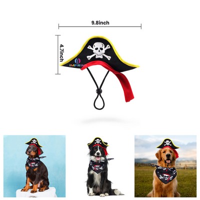 Skull Print Pet Pirate Hat