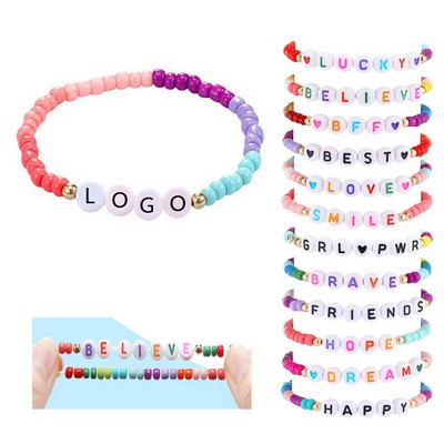 Rainbow Alphabet Beads Bracelet