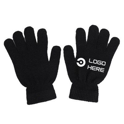 Thermal-Lined Knit Touchscreen Gloves