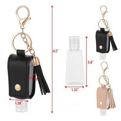 1oz 30ml Squeeze Containers Portable Hand Sanitizer Bottles with Keychain