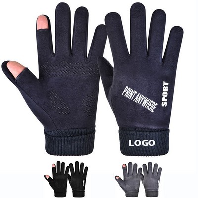 Suede Winter Gloves Windproof For Men