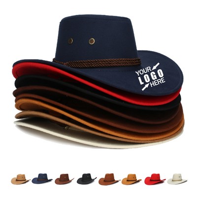 Western Cowboy Hat Suede Travel Cap