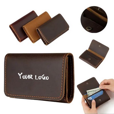 Extra Small Cowhide Trifold Wallets With Multiple Slots