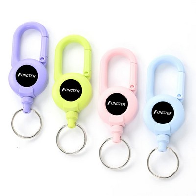 Outdoor Retractable Multitool Carabiner Badge Holder With Key Ring