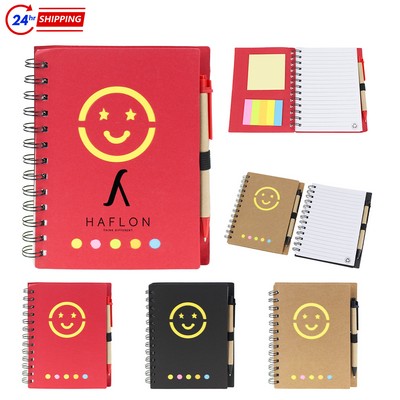 Smiley Spiral Notepad & Pen Set