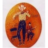 Fiddler Cloisonne Western Belt Buckle