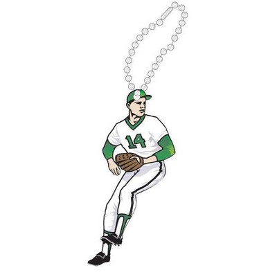 Baseball Player Promotional Key Chain w/ Black Back (6 Square Inch)