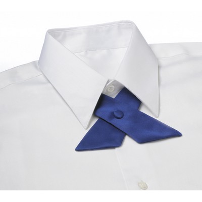 Royal Blue Polyester Satin Crossover Tie