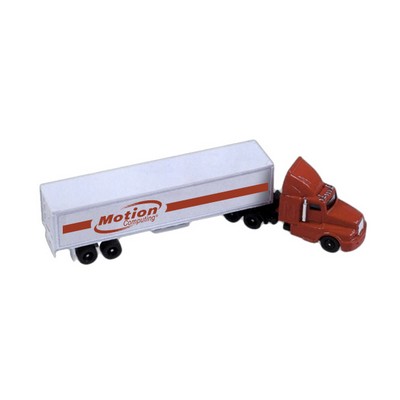 8" Die Cast Replica Traditional Transport Hauler (White Hauler/Red Cab)