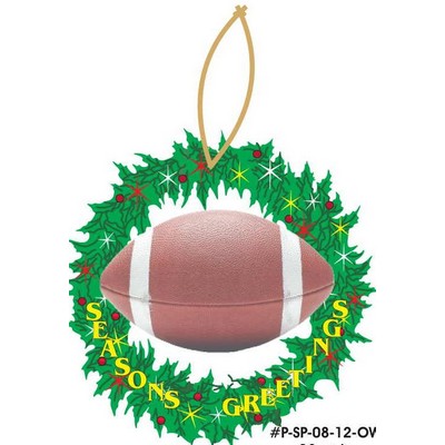 Football Promotional Wreath Ornament w/ Black Back (12 Square Inch)