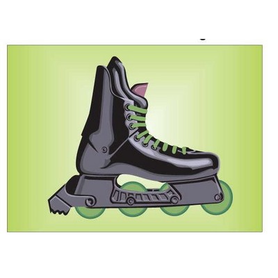 Roller Blade Rectangle Badge w/ Bar Pin (2 1/2"x3 1/2")