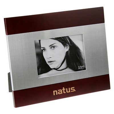 Brushed Silver and Rosewood Finish Photo Frame (5"x7")