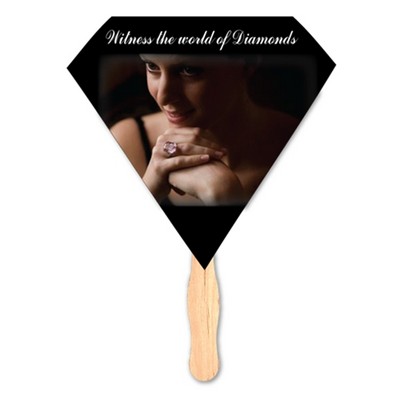 8" Diamond Shape Hand Fan w/Handle