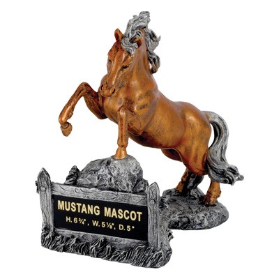 Mustang Mascot Trophy w/Engraving Plate