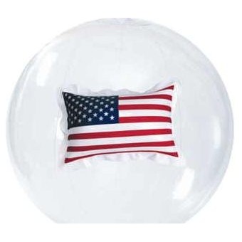 16" Transparent Beach Ball w/ U.S. Flag Insert©