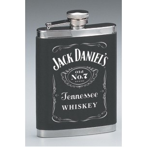 5-1/4" Jack Daniel's Stainless Steel Flask w/Leatherette Cover