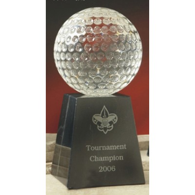 4" Crystal Golf Ball Award w/Base